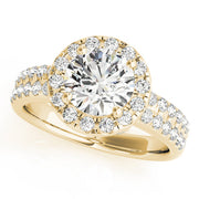 Artisan Halo Round Diamond Engagement Ring in 10K/14K gold and platinum with certified lab-grown or natural diamonds