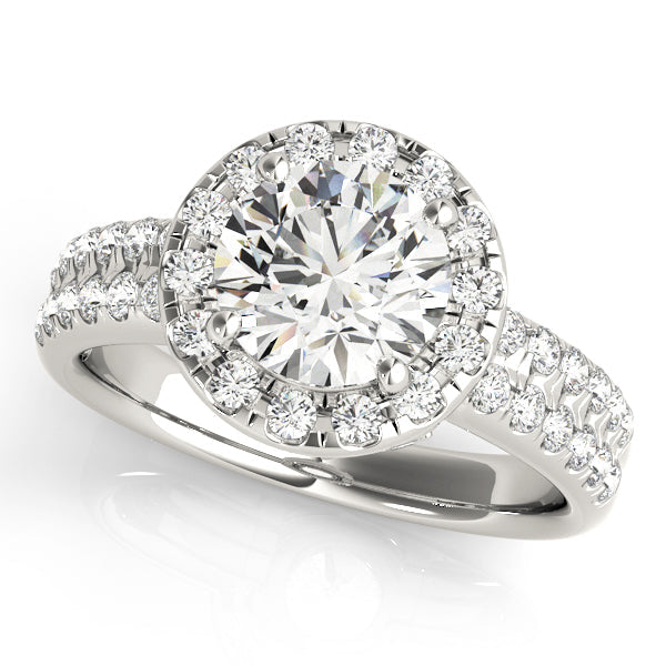 Artisan Halo Round Diamond Engagement Ring in 10K/14K gold and platinum with certified lab-grown or natural diamonds