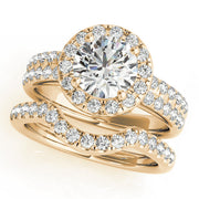 Artisan Halo Round Diamond Engagement Ring in 10K/14K gold and platinum with certified lab-grown or natural diamonds