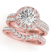 Artisan Halo Round Diamond Engagement Ring in 10K/14K gold and platinum with certified lab-grown or natural diamonds