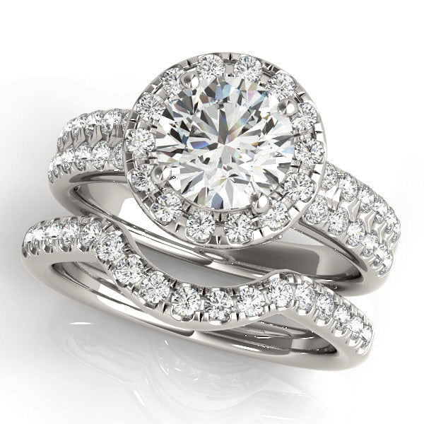 Artisan Halo Round Diamond Engagement Ring in 10K/14K gold and platinum with certified lab-grown or natural diamonds
