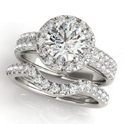 Artisan Halo Round Diamond Engagement Ring in 10K/14K gold and platinum with certified lab-grown or natural diamonds