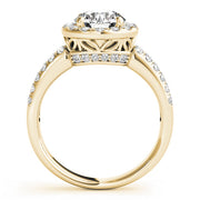 Artisan Halo Round Diamond Engagement Ring in 10K/14K gold and platinum with certified lab-grown or natural diamonds