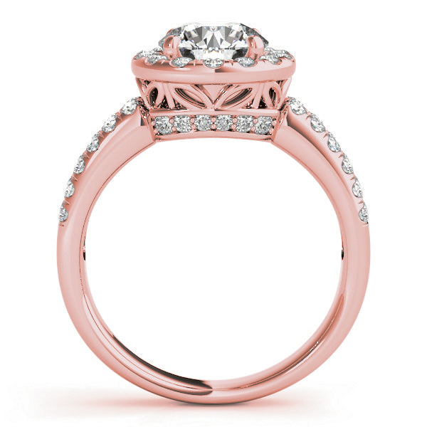 Artisan Halo Round Diamond Engagement Ring in 10K/14K gold and platinum with certified lab-grown or natural diamonds