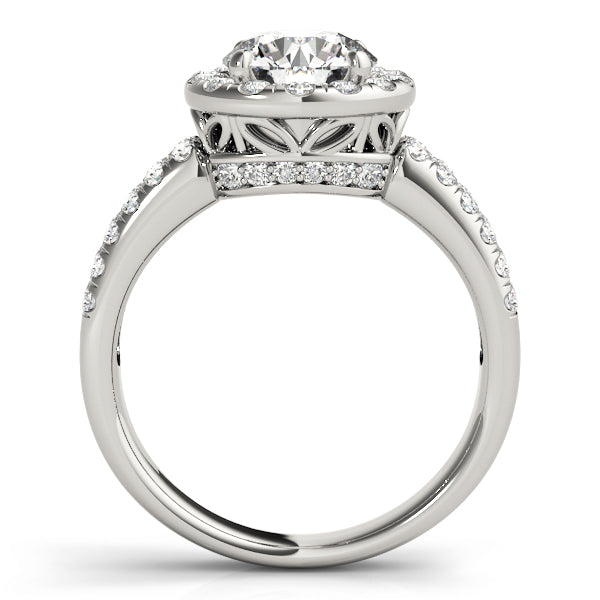 Artisan Halo Round Diamond Engagement Ring in 10K/14K gold and platinum with certified lab-grown or natural diamonds