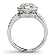 Artisan Halo Round Diamond Engagement Ring in 10K/14K gold and platinum with certified lab-grown or natural diamonds