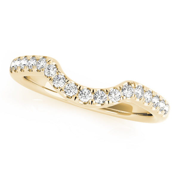Curved Bands Half Eternity Ring in 10K/14K gold and platinum with certified lab-grown or natural diamonds