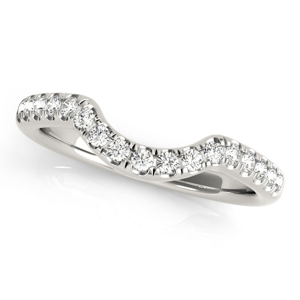 Curved Bands Half Eternity Ring in Gold & Platinum