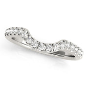 Curved Bands Half Eternity Ring in Gold & Platinum