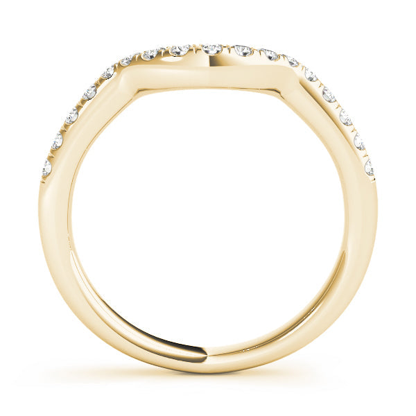 Curved Bands Half Eternity Ring in Gold & Platinum
