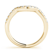 Curved Bands Half Eternity Ring in Gold & Platinum