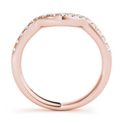 Curved Bands Half Eternity Ring in Gold & Platinum