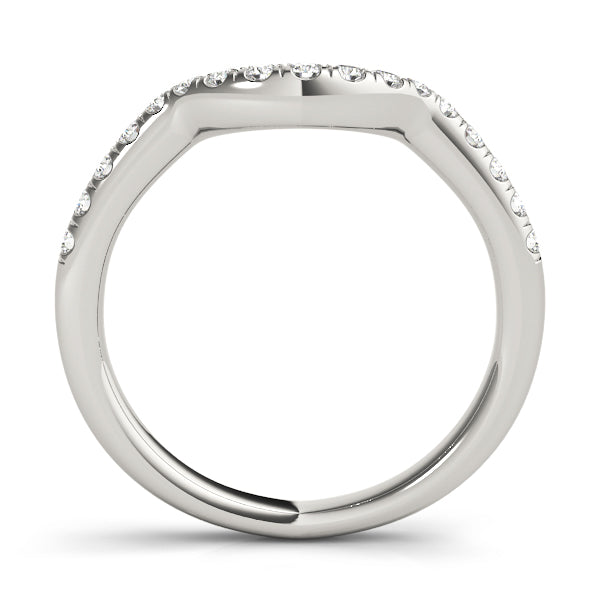 Curved Bands Half Eternity Ring in Gold & Platinum