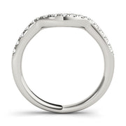 Curved Bands Half Eternity Ring in Gold & Platinum