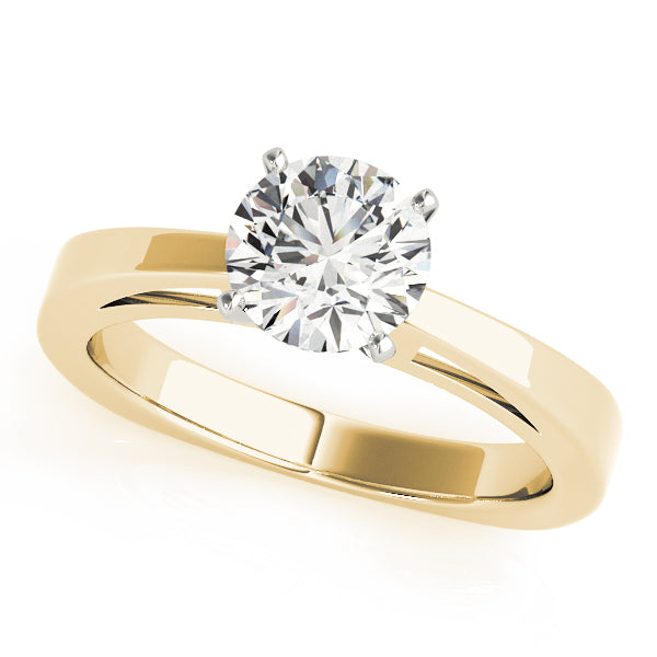 Radiant Solitaires Round Diamond Engagement Ring in 10K/14K gold and platinum with certified lab-grown or natural diamonds