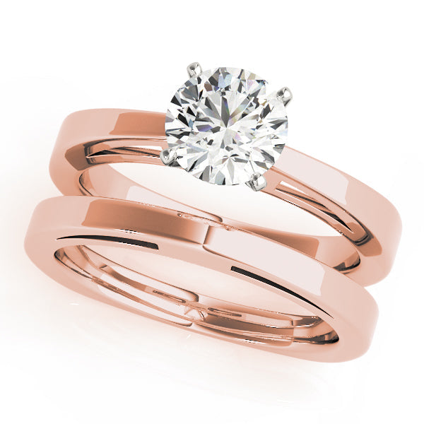Radiant Solitaires Round Diamond Engagement Ring in 10K/14K gold and platinum with certified lab-grown or natural diamonds