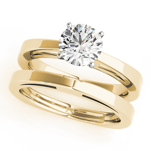 Radiant Solitaires Round Diamond Engagement Ring in 10K/14K gold and platinum with certified lab-grown or natural diamonds