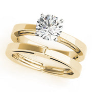 Radiant Solitaires Round Diamond Engagement Ring in 10K/14K gold and platinum with certified lab-grown or natural diamonds