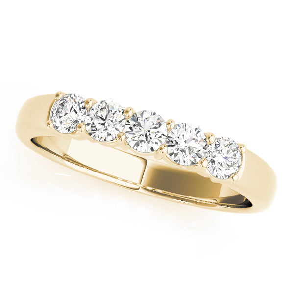 Prong Set Half Eternity Ring in 10K/14K gold and platinum with certified lab-grown or natural diamonds