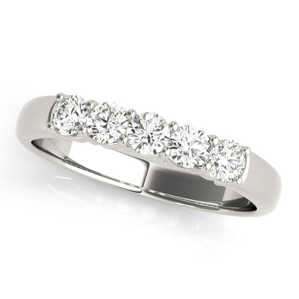 Prong Set Half Eternity Ring in Gold & Platinum