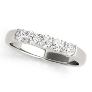 Prong Set Half Eternity Ring in Gold & Platinum