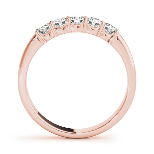 Prong Set Half Eternity Ring in Gold & Platinum