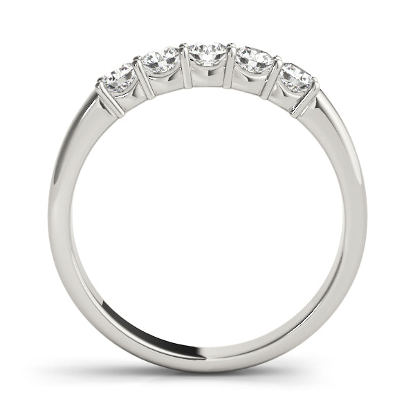 Prong Set Half Eternity Ring in Gold & Platinum