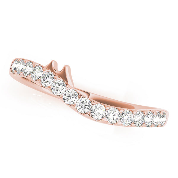 Split Prong Curved Half Eternity Ring in Gold & Platinum