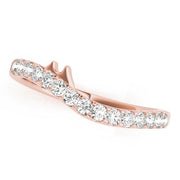 Split Prong Curved Half Eternity Ring in Gold & Platinum