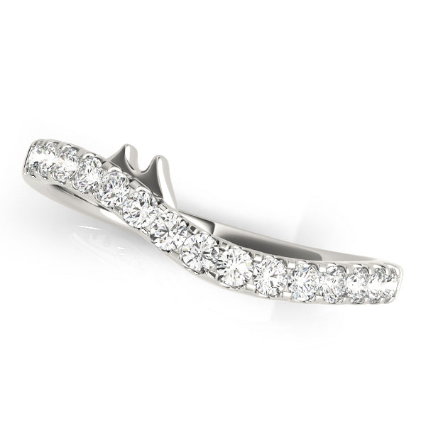 Split Prong Curved Half Eternity Ring in Gold & Platinum