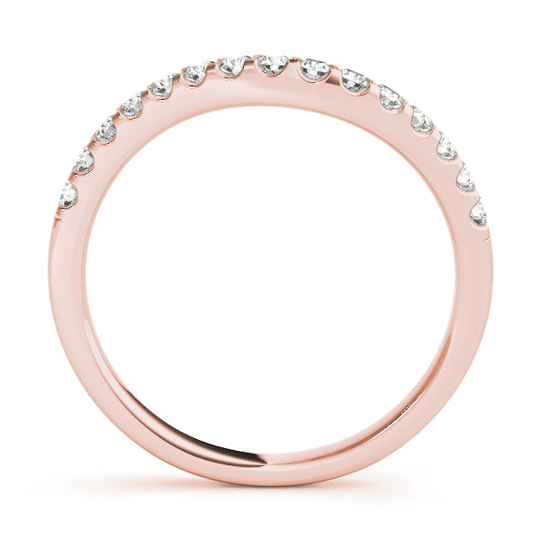 Split Prong Curved Half Eternity Ring in Gold & Platinum