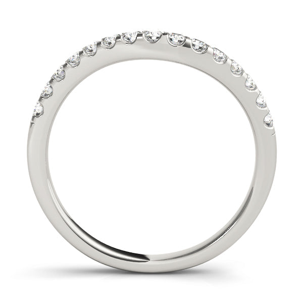 Split Prong Curved Half Eternity Ring in Gold & Platinum