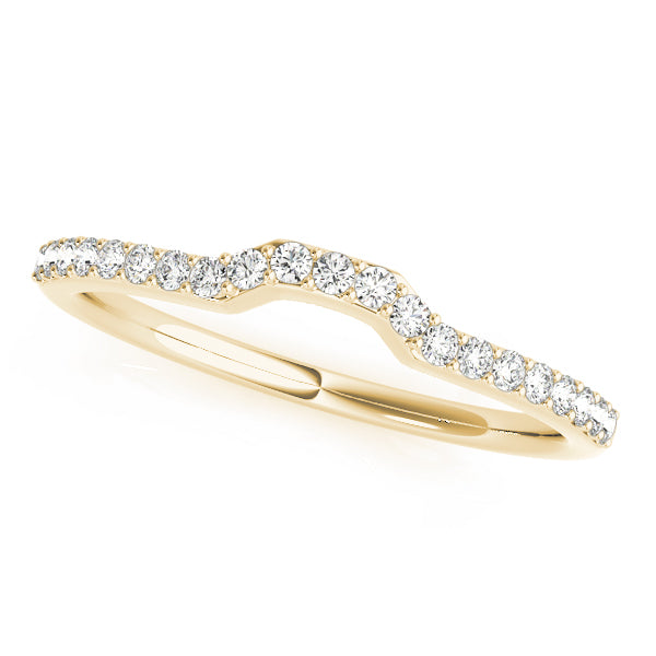 Curved Bands Half Eternity Ring in 10K/14K gold and platinum with certified lab-grown or natural diamonds