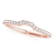 Curved Bands Half Eternity Ring in Gold & Platinum