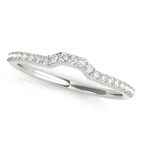 Curved Bands Half Eternity Ring in Gold & Platinum