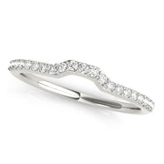 Curved Bands Half Eternity Ring in Gold & Platinum