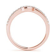 Curved Bands Half Eternity Ring in Gold & Platinum