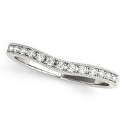 Curved Bands Half Eternity Ring in Gold & Platinum