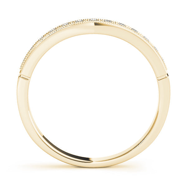 Curved Bands Half Eternity Ring in Gold & Platinum