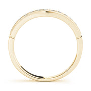 Curved Bands Half Eternity Ring in Gold & Platinum