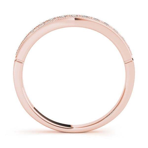 Curved Bands Half Eternity Ring in Gold & Platinum
