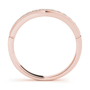 Curved Bands Half Eternity Ring in Gold & Platinum
