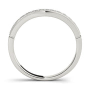 Curved Bands Half Eternity Ring in Gold & Platinum