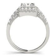 Pristine Halo Princess Diamond Engagement Ring in 10K/14K gold and platinum with certified lab-grown or natural diamonds