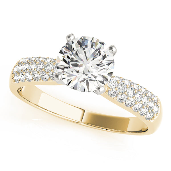 Devoted Pave Round Diamond Engagement Ring in 10K/14K gold and platinum with certified lab-grown or natural diamonds
