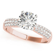 Devoted Pave Round Diamond Engagement Ring in 10K/14K gold and platinum with certified lab-grown or natural diamonds