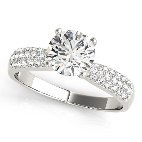 Devoted Pave Round Diamond Engagement Ring in 10K/14K gold and platinum with certified lab-grown or natural diamonds