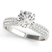 Devoted Pave Round Diamond Engagement Ring in 10K/14K gold and platinum with certified lab-grown or natural diamonds
