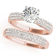Devoted Pave Round Diamond Engagement Ring in 10K/14K gold and platinum with certified lab-grown or natural diamonds