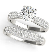 Devoted Pave Round Diamond Engagement Ring in 10K/14K gold and platinum with certified lab-grown or natural diamonds